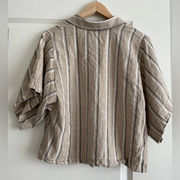 Banana Republic linen blend short sleeve button down shirt — size L - Picture 2 of 4